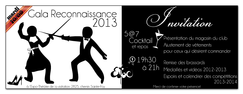 Invitation au Gala Reconnaissance 2013
